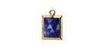 Lapis w/ Gold Finish Faceted Rectangle Focal 10x15mm