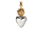 Nina Designs Sterling Silver Heart w/ Bronze Flame Locket 13x33mm