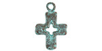 Mykonos Copper (plated) Patina Medium Simple Cross 16x25mm