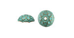 Patina Blue Brass (plated) Lotus Bead Cap 4x12mm