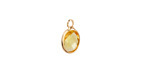 Yellow Crystal Oval Drop in Gold Finish Bezel 6x8mm