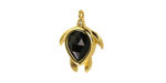 Black Obsidian w/ Gold Finish Sea Turtle Focal 15x19mm