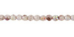 Czech Glass White AB w/ Brown Wash English Cut Bead 4mm