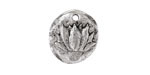 Nunn Design Antique Silver (plated) Small Round Organic Lotus Coin Charm 17.5mm