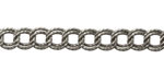 Antique Silver Finish Etched Large Parallel Curb Chain