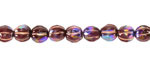 Czech Glass Dark Ruby AB w/ Copper Faceted Melon 6mm