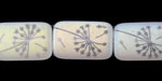 Czech Glass Laser Etched Dandelion on Matte Crystal AB Rectangle 19x12mm
