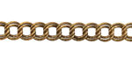 Antique Gold Finish Etched Large Parallel Curb Chain