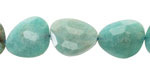 Brazil Amazonite Microfaceted Puff Pear 13x16mm