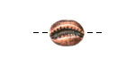 Mykonos Antique Copper (plated) Cowrie Shell Focal Bead 12x7mm