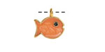 24K Gold (plated) Peach Pearl Enamel Fish Focal 15mm