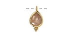 Peach Moonstone w/ Gold Finish Faceted Teardrop Focal 10x12mm