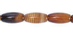 Brown Line Agate Rice 9x12mm