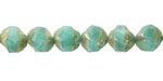 Czech Glass Textured Marbled Aqua Opal w/ Gold Wash Chandelier Cut 8mm