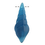 Peacock Blue Beach-Style Glass Conch Shell Pendant 15x44mm