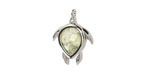 Prehnite w/ Silver Finish Sea Turtle Focal 15x19mm
