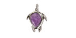 Amethyst w/ Silver Finish Sea Turtle Focal 15x19mm
