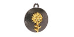 Chrysanthemum Two-Toned Gunmetal & Gold Finish Round Focal 17.5x20.5mm