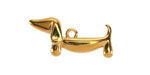 24K Gold (plated) Cute Dachshund Focal 28x13mm