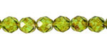 Czech Glass Olivine Picasso Fire Polished Round 8mm