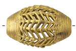 African Brass (Ghana) Large Chevron Rice 39-41x42-45mm