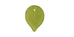 Czech Glass Olivine AB (on back) Leaf Drop 18x13mm
