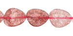 Strawberry Quartz Microfaceted Puff Pear 13x16mm