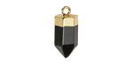 Black Obsidian Point w/ Gold Finish 8x16mm