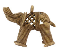 African Brass (Baule Tribe, Ivory Coast) Elephant Focal 48x62mm