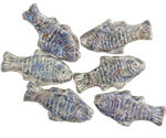 Czech Glass Pacific Blue w/ Rembrandt Finish Trout Fish Bead 24x10mm