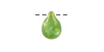 Czech Glass Green Opal w/ Gold Teardrop 10x14mm