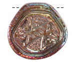 Mykonos Ceramic Iridescent Copper Patina Large Carved Focal 40mm