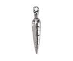 Antique Silver (plated) Carrot Focal 6x30mm