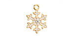 Enamel White Snowflake w/ Clear Crystal Focal 15x20mm