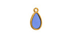 24K Gold (Plated) Transparent Sapphire Resin Drop Focal 8x15mm