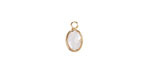 Clear Crystal Oval Drop in Gold Finish Bezel 6x8mm
