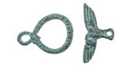 Mykonos Copper (plated) Patina Duality Toggle Clasp 14.5x20mm, 22mm Bar