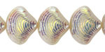 Czech Glass Ivory AB Clam Shell 15x18mm