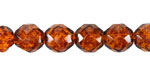 Czech Glass Amber Picasso Fire Polished Round 10mm