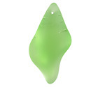 Peridot Beach-Style Glass Conch Shell Pendant 20x39mm