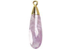 Lavender Amethyst Faceted Puff Teardrop Focal w/ Gold Finish 9x28mm