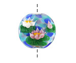 Grace Lampwork Water Lily Pond Lentil Focal 25mm