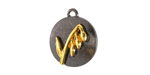 Lily of the Valley Two-Toned Gunmetal & Gold Finish Round Focal 17.5x20.5mm