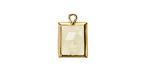 Lemon Quartz w/ Gold Finish Faceted Rectangle Focal 10x15mm