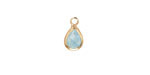 Sky Blue Opal Crystal Teardrop in Gold Finish Bezel 6.5x11.8mm