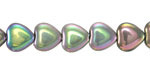 Czech Glass Purple & Green Metallic Heart Bead 10mm