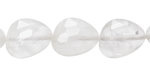 Rock Crystal Quartz Microfaceted Puff Pear 13x16mm