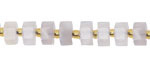 Blue Rose Quartz Microfaceted Hexagon Heishi 4x8mm