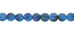 Czech Glass Matte Pacific Blue w/ Iris Luster & Blue Faceted Melon Round 6mm
