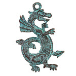 Mykonos Copper (plated) Patina Large Dragon Focal 28x45mm
